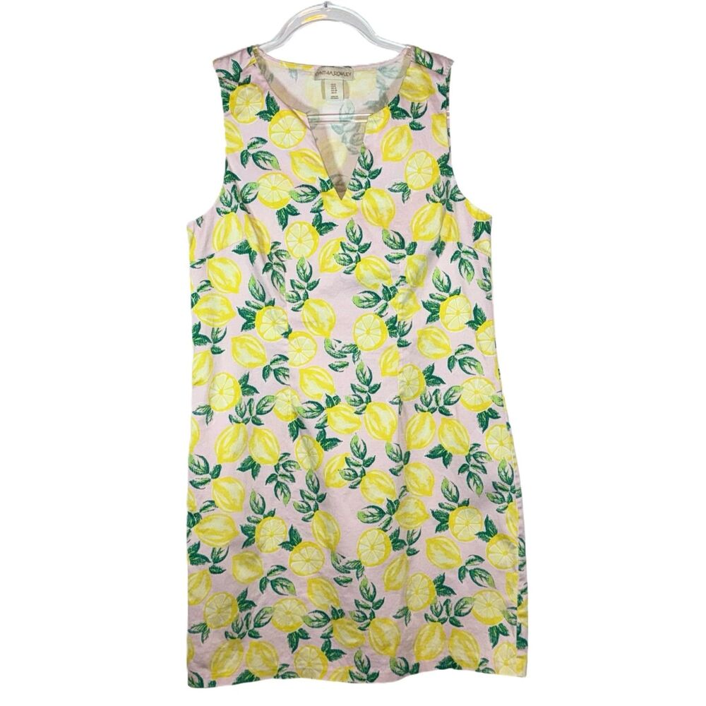 Cynthia Rowley Women's Dress Lemon Print Ladies Dress Pink/Yellow/Green Size 8